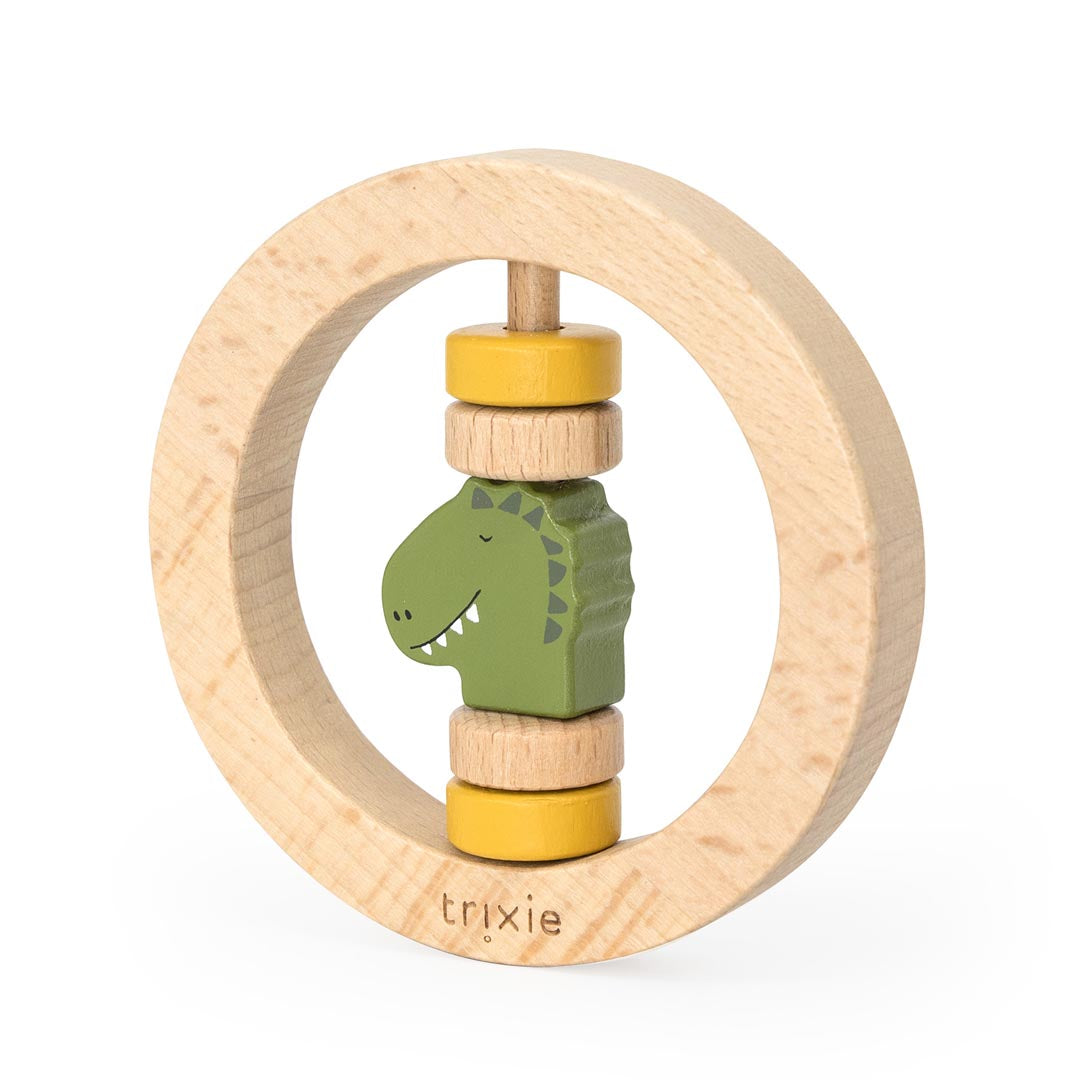 Trixie Wooden Round Rattle - Mr Dino