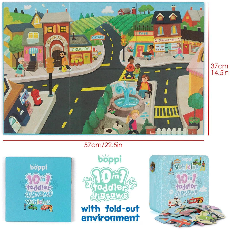 Boppi 10 in 1 Toddler Jigsaw - Vehicles