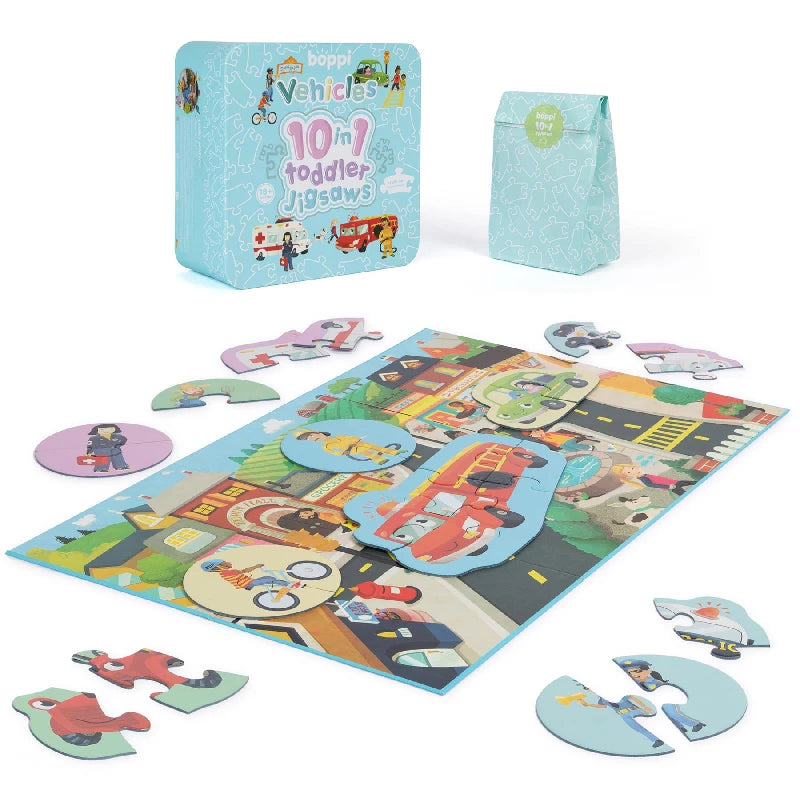 Boppi 10 in 1 Toddler Jigsaw - Vehicles