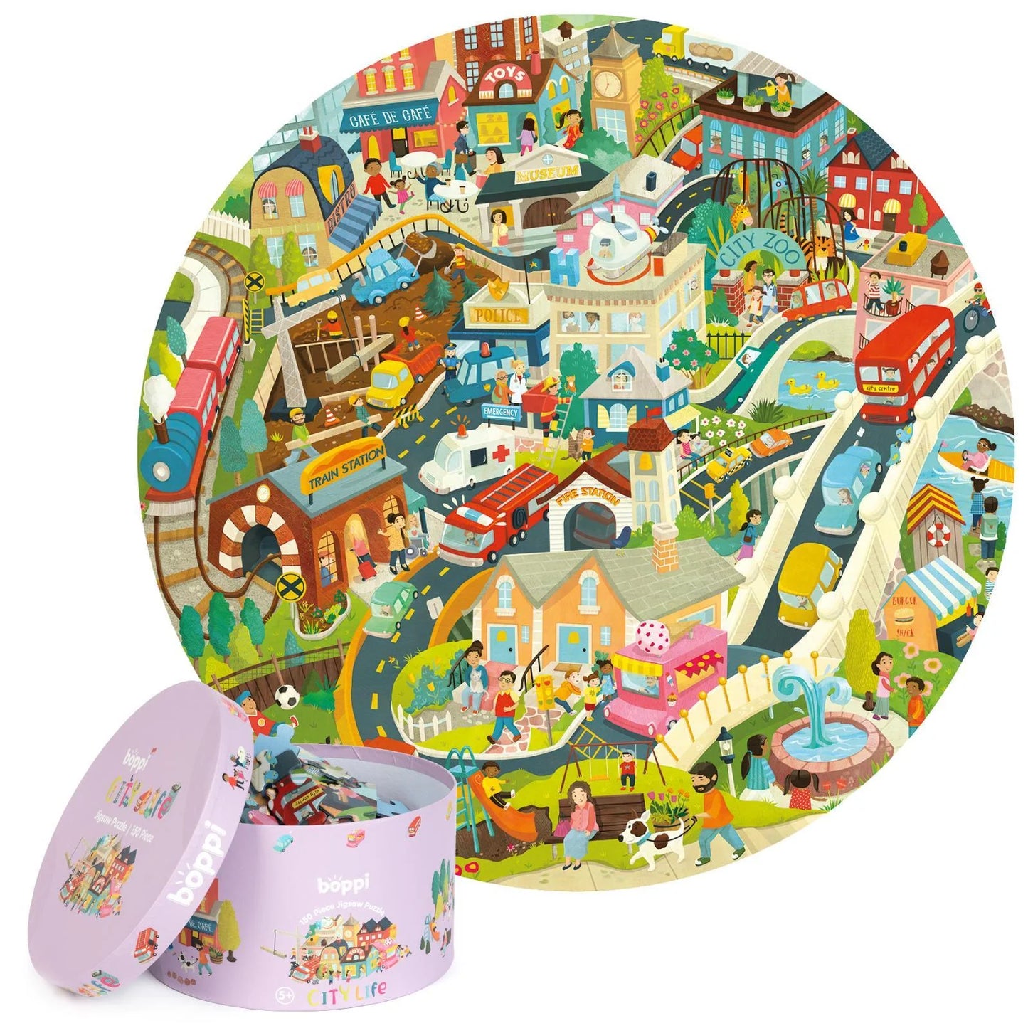 Boppi Round Jigsaw - 150 Pieces - City Life