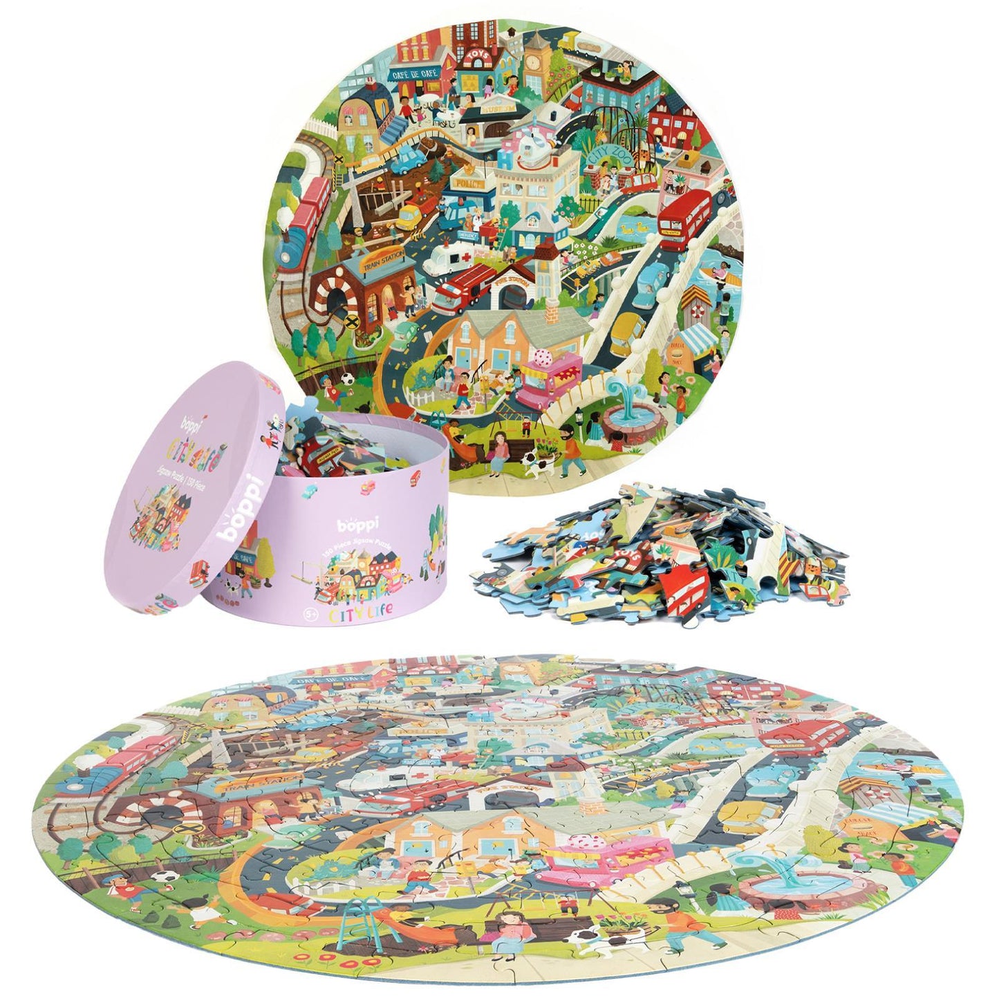 Boppi Round Jigsaw - 150 Pieces - City Life