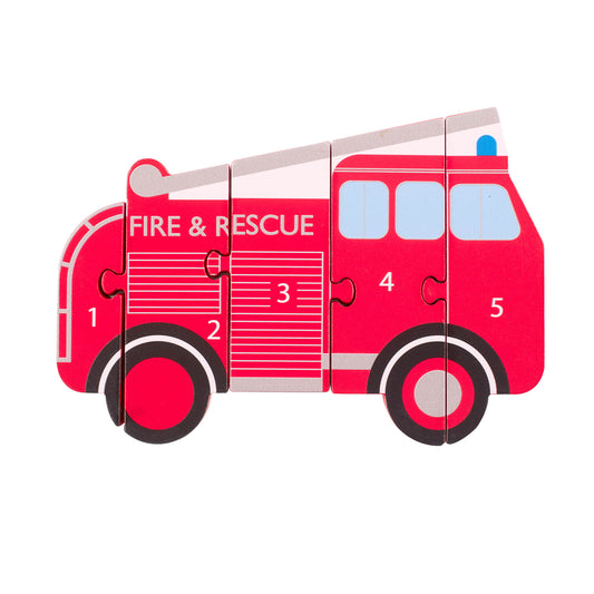 Orange Tree Toys Vintage Fire Engine Number Puzzle