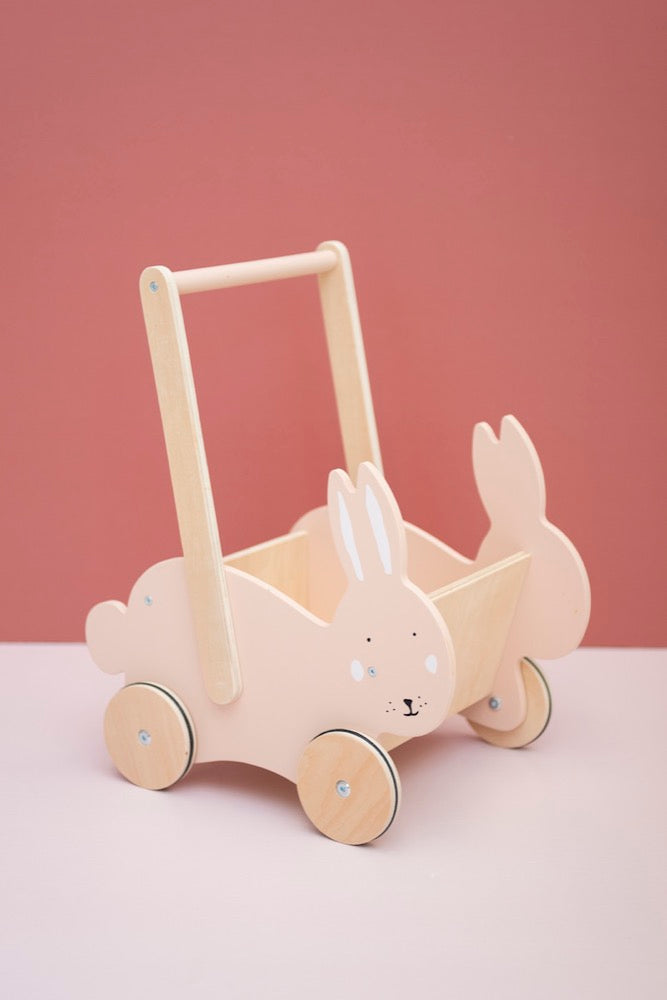 Trixie Wooden Push Along Cart - Mrs Rabbit