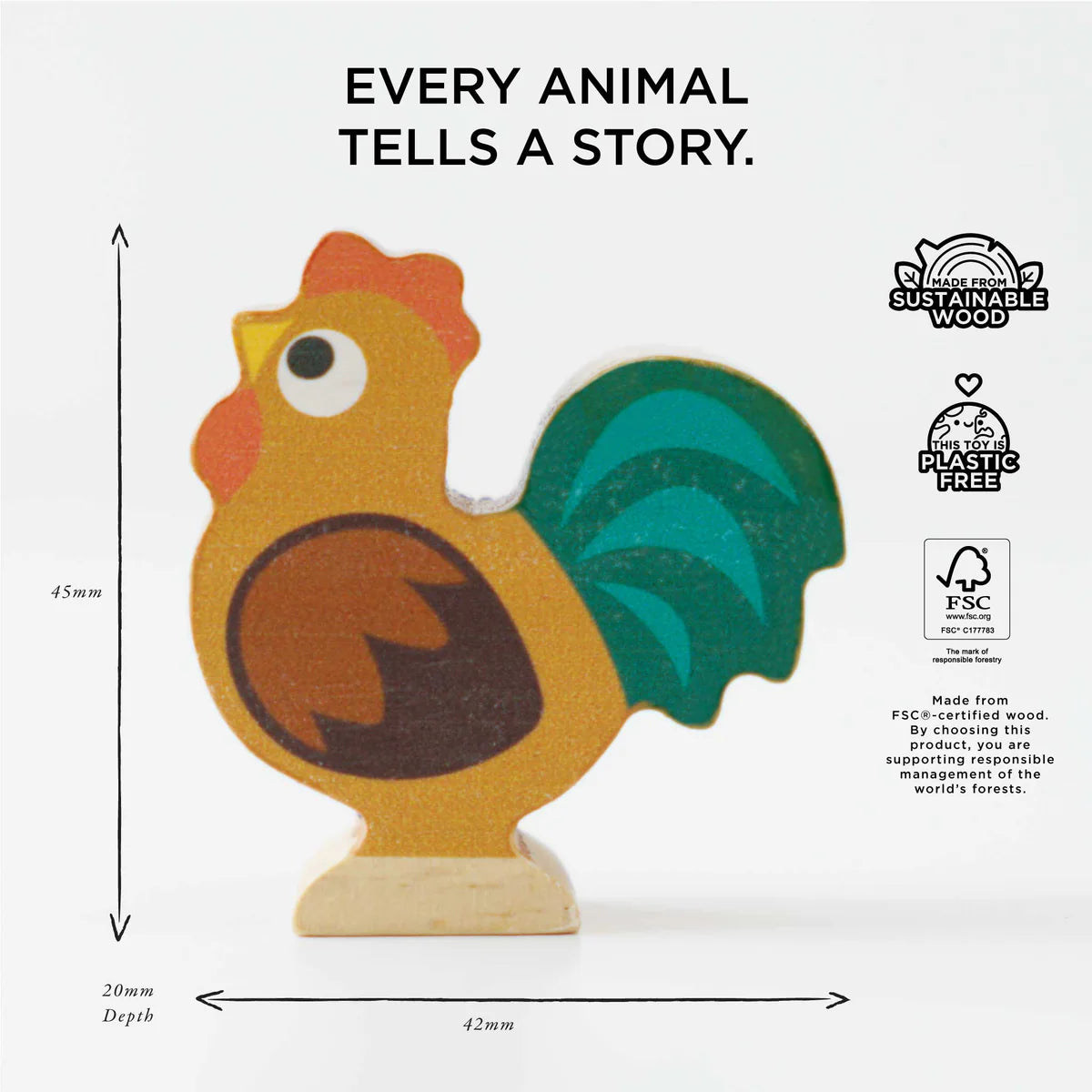 Le Toy Van Wooden Farmyard Stacking Animals
