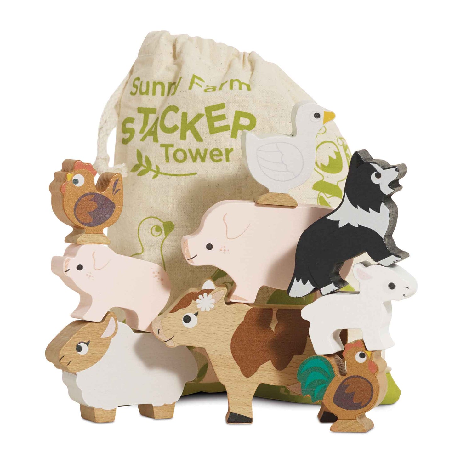 Le Toy Van Wooden Farmyard Stacking Animals
