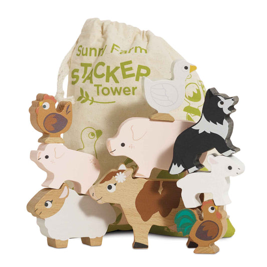 Le Toy Van Wooden Farmyard Stacking Animals