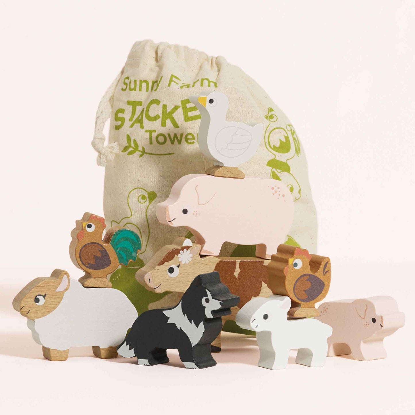 Le Toy Van Wooden Farmyard Stacking Animals
