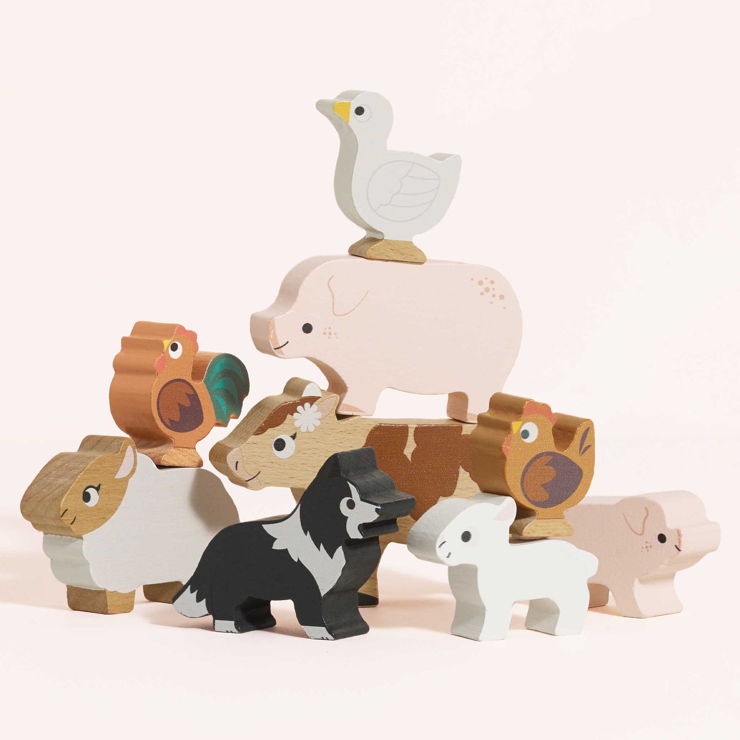 Le Toy Van Wooden Farmyard Stacking Animals