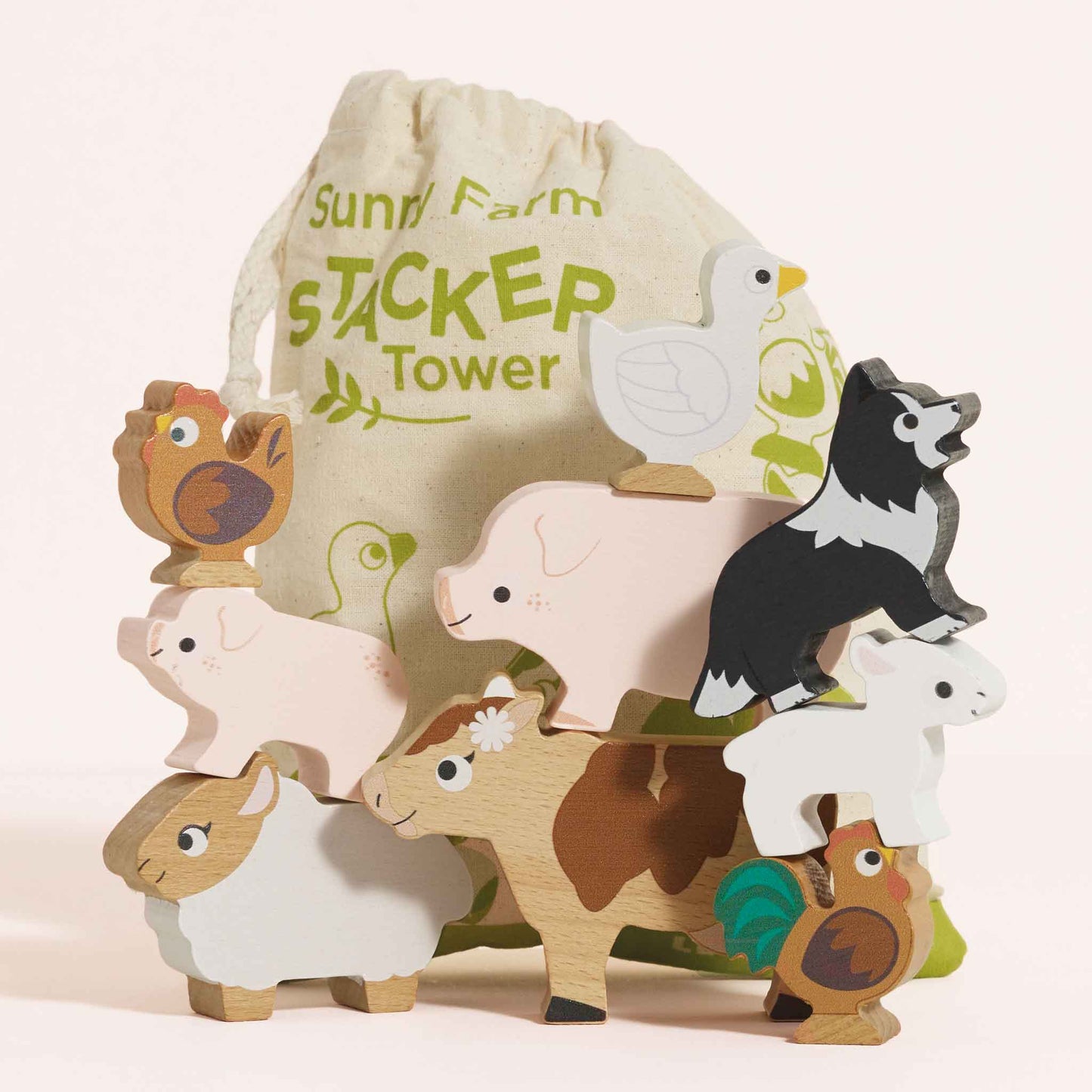 Le Toy Van Wooden Farmyard Stacking Animals