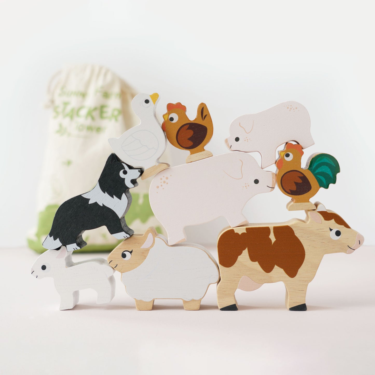 Le Toy Van Wooden Farmyard Stacking Animals