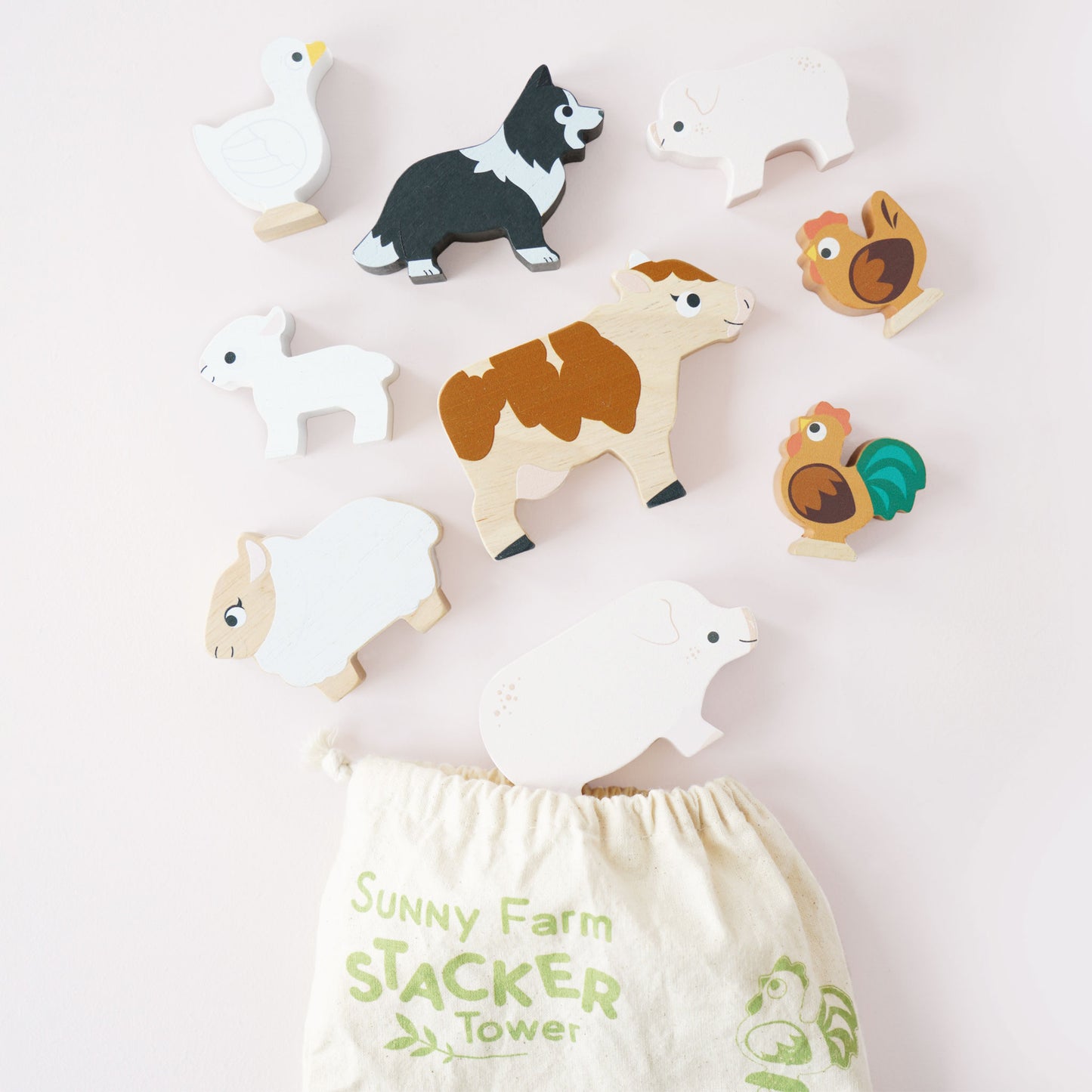 Le Toy Van Wooden Farmyard Stacking Animals