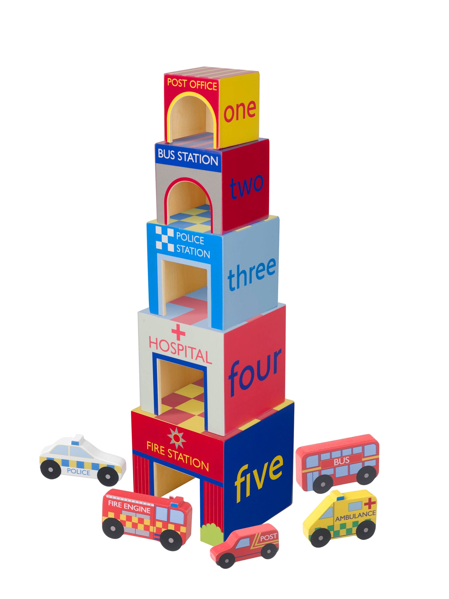 Orange Tree Toys Emergency Services Stacking Cubes