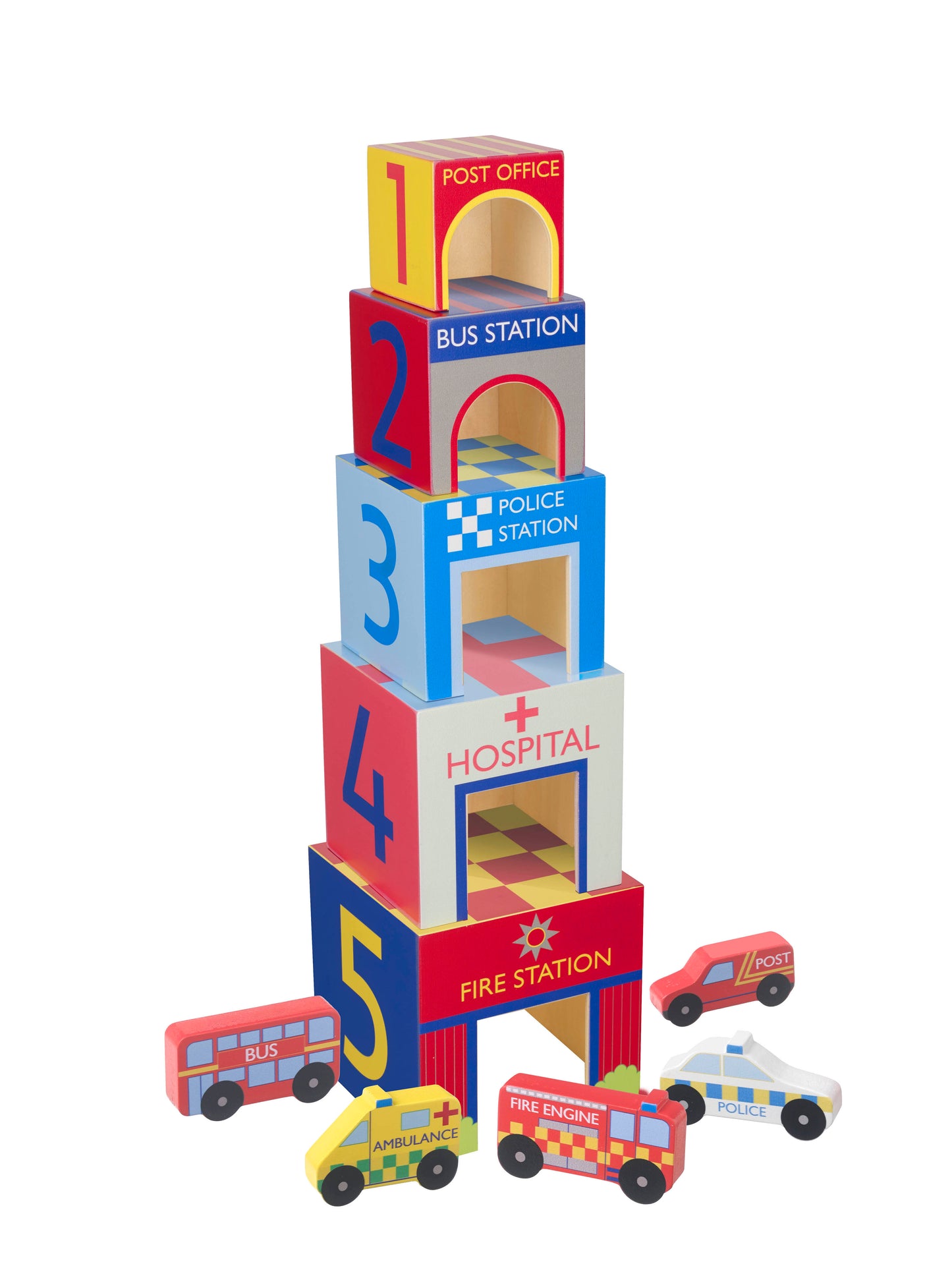 Orange Tree Toys Emergency Services Stacking Cubes