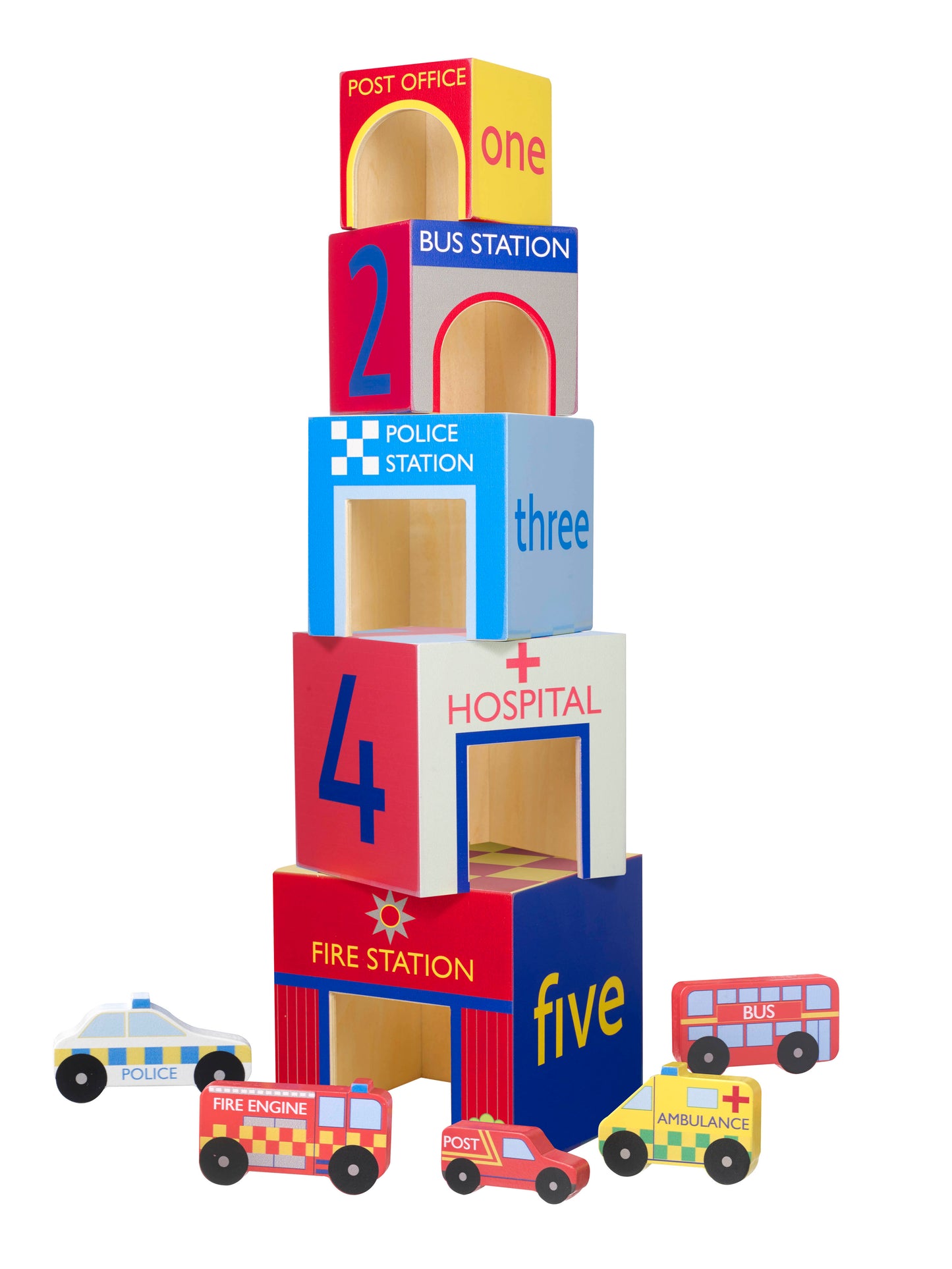 Orange Tree Toys Emergency Services Stacking Cubes