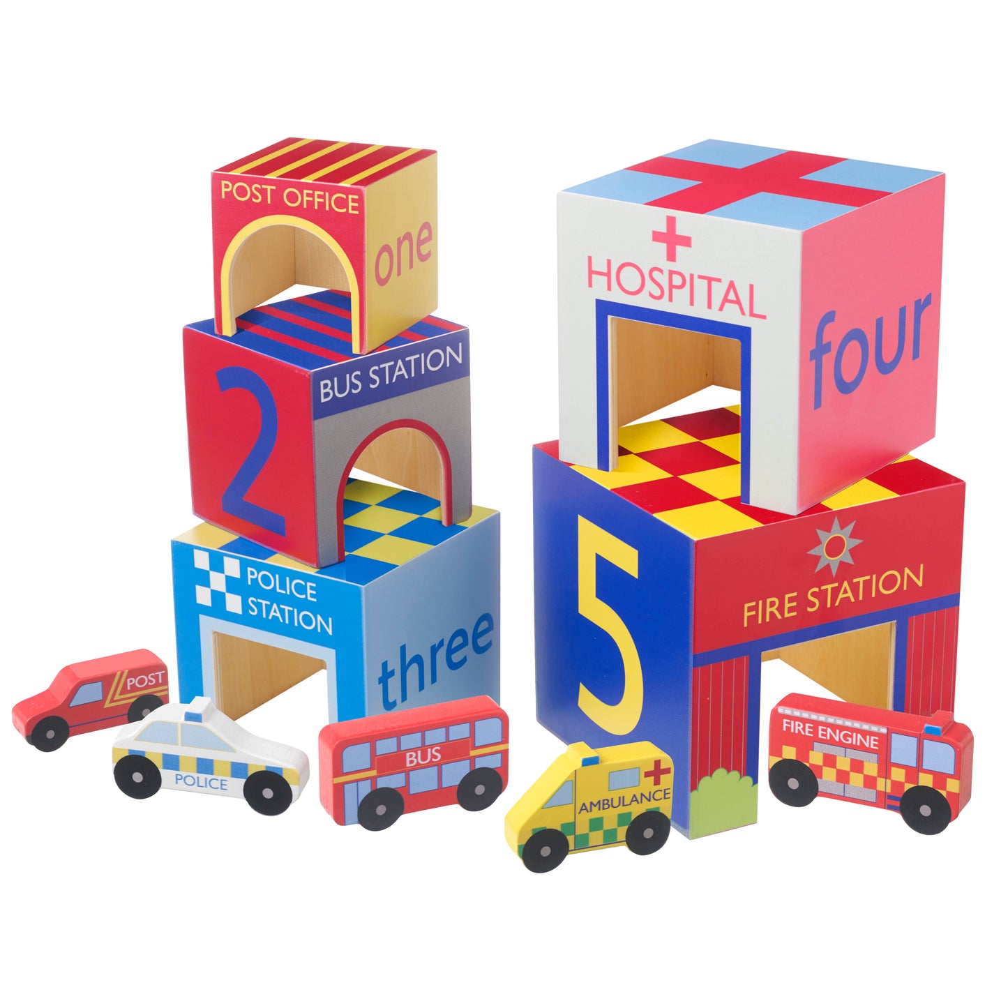 Orange Tree Toys Emergency Services Stacking Cubes