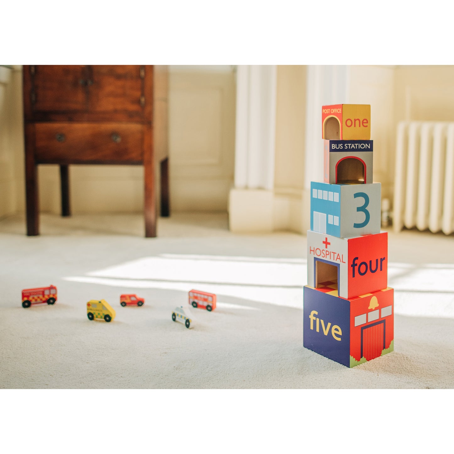 Orange Tree Toys Emergency Services Stacking Cubes