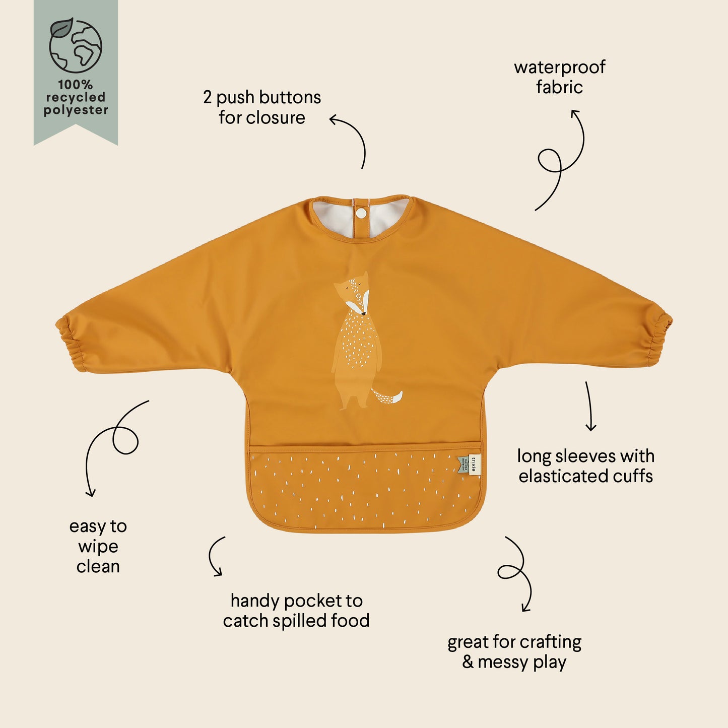 Trixie Long Sleeved Bib - Mr Fox