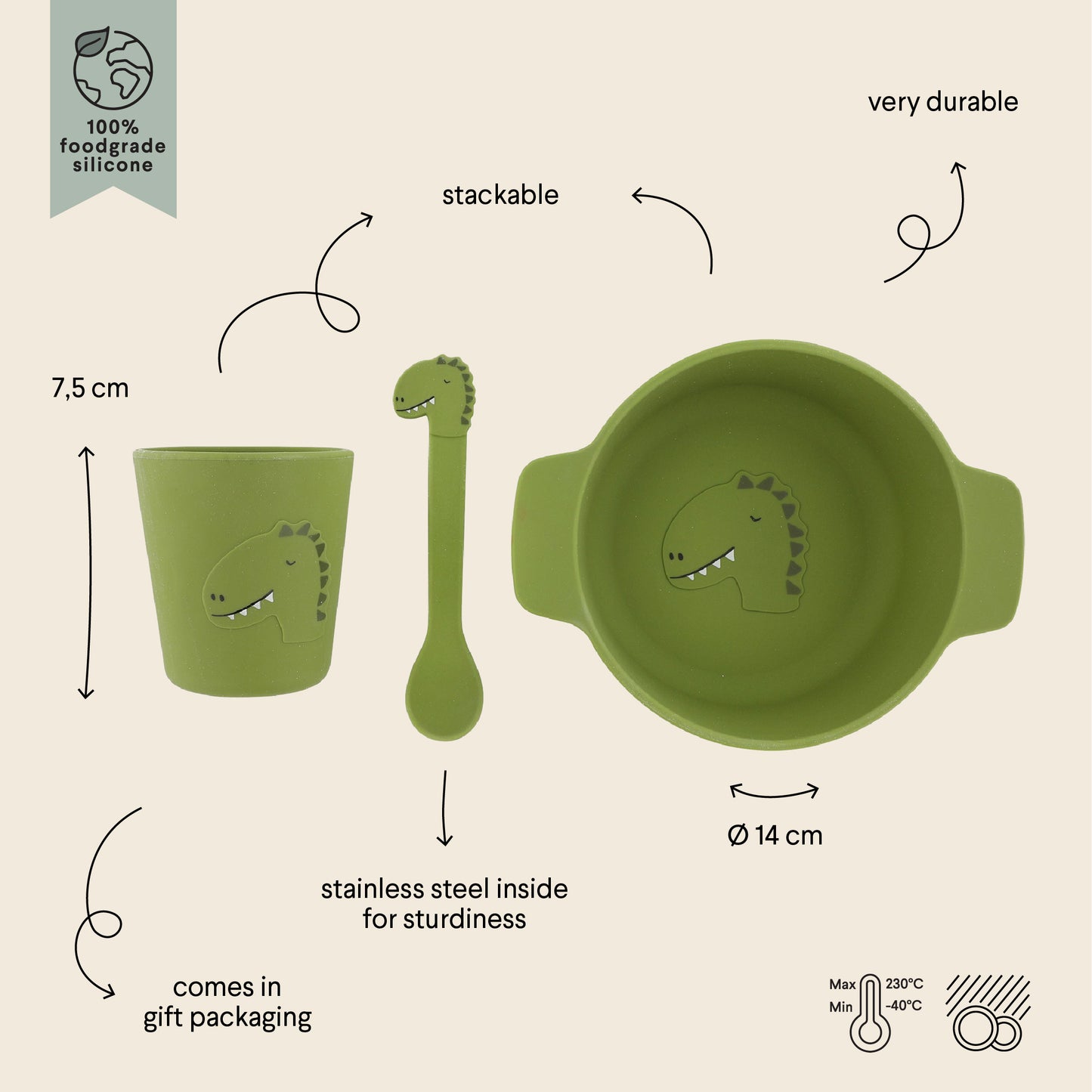 Trixie Silicone Set - Mr Dino