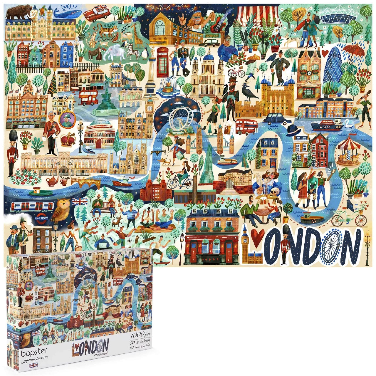 Bopster Illustrated London Jigsaw - 1000pcs