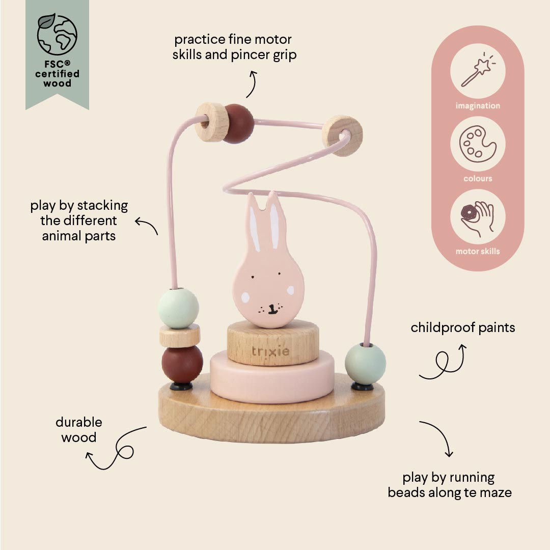 Trixie Wooden Bead Maze - Mrs Rabbit