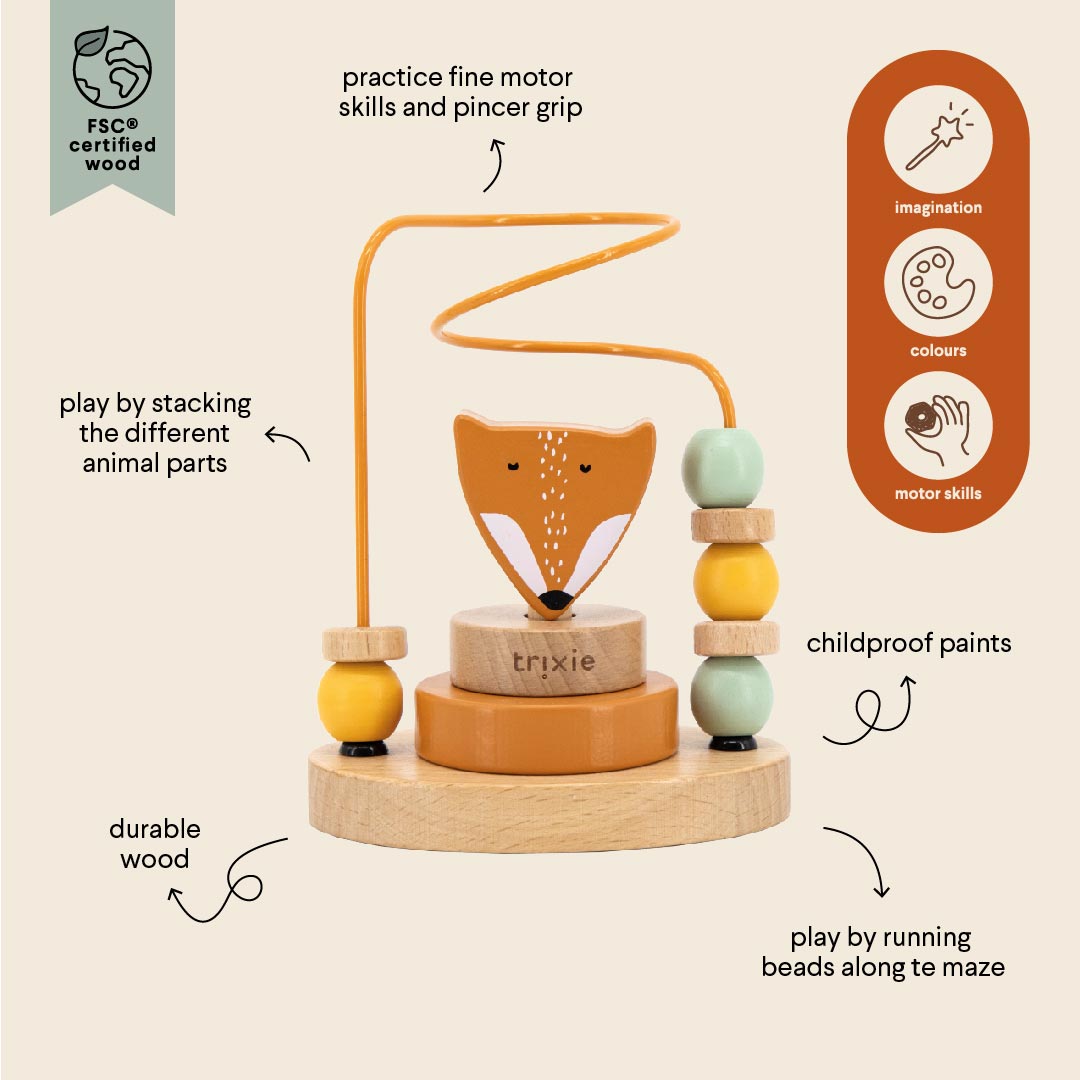 Trixie Wooden Bead Maze - Mr Fox