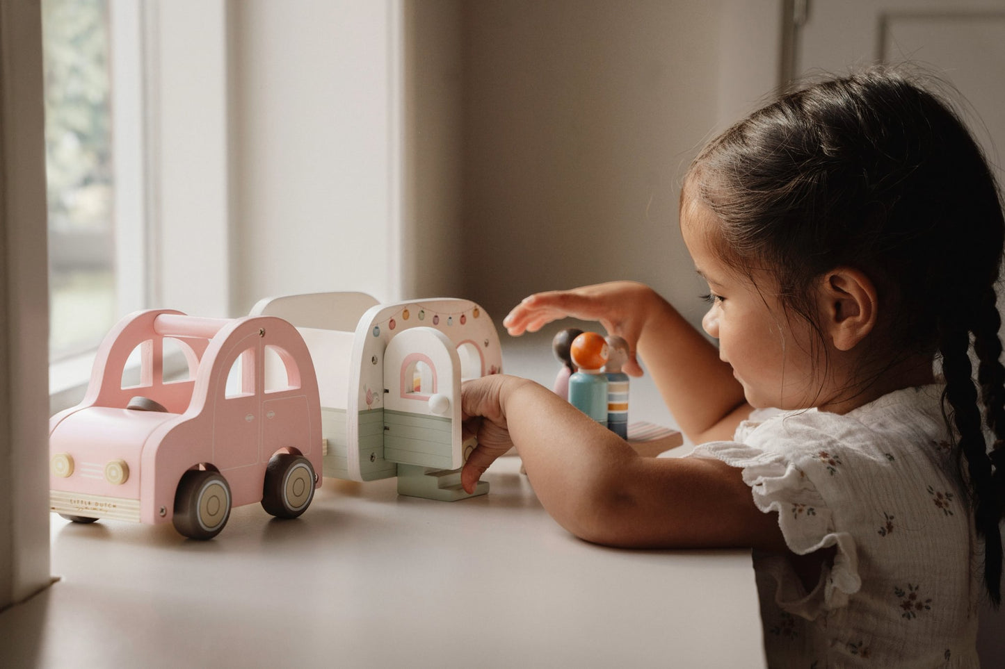 Little Dutch Toy Car with Caravan