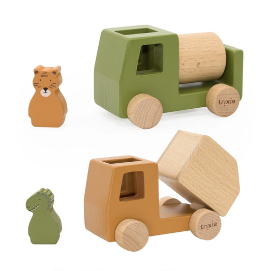 Trixie Wooden Animal Construction Vehicles