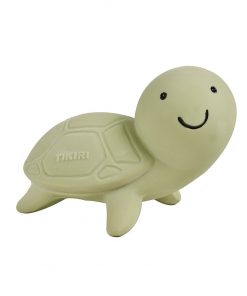 Tikiri Ocean Buddies - Turtle - Natural Rubber Bath Toy, Rattle and Teether