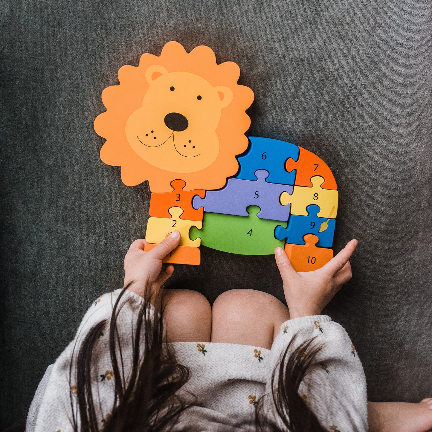Orange Tree Toys Lion Number Puzzle