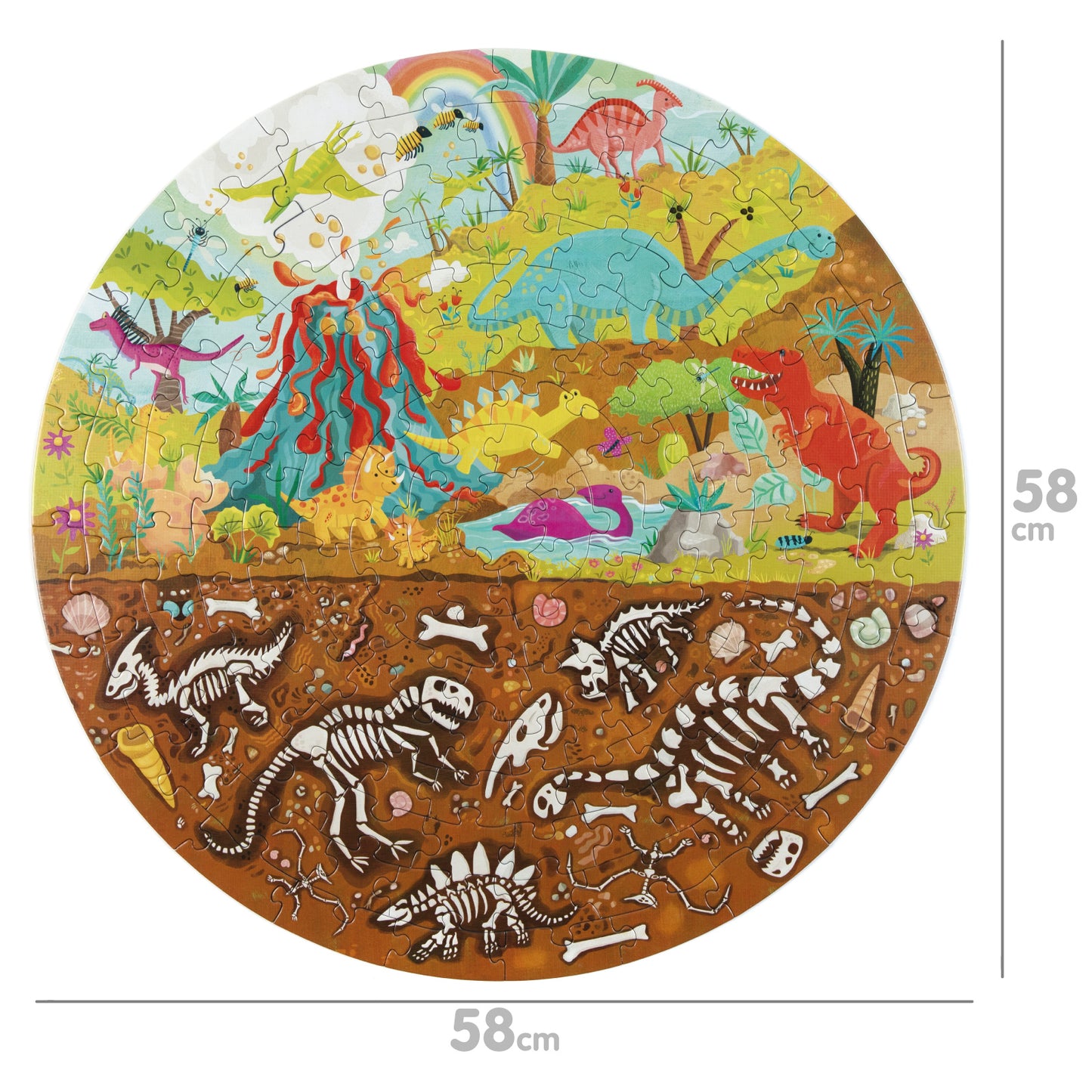 Boppi Round Jigsaw - 150 Pieces - Dinosaurs