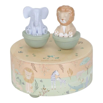 Little Dutch Wooden Music Box - Safari Friends