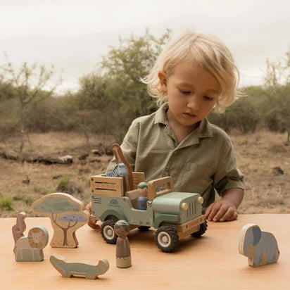Little Dutch Wooden Safari Car with Animals