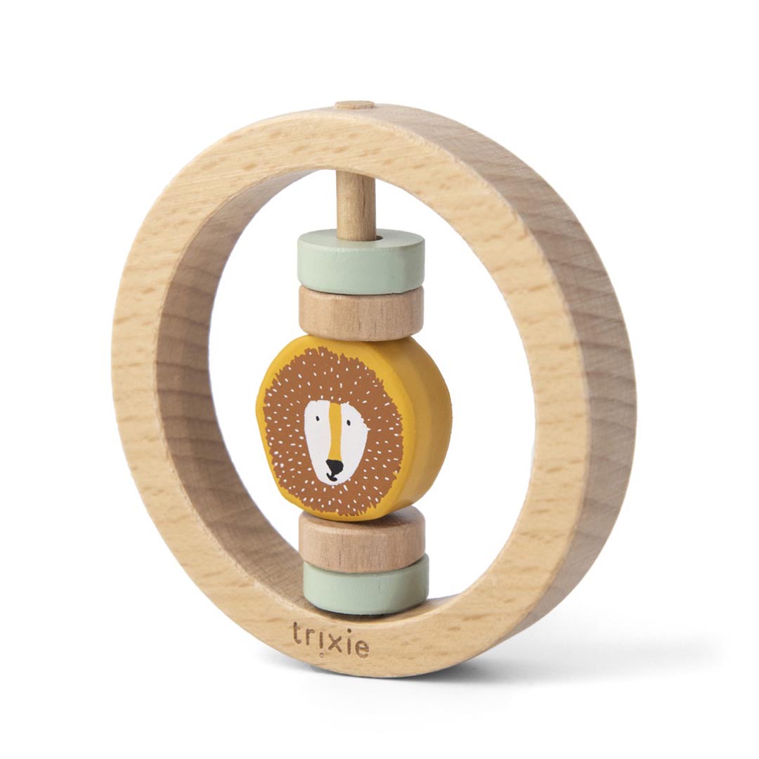 Trixie Wooden Round Rattle - Mr Lion