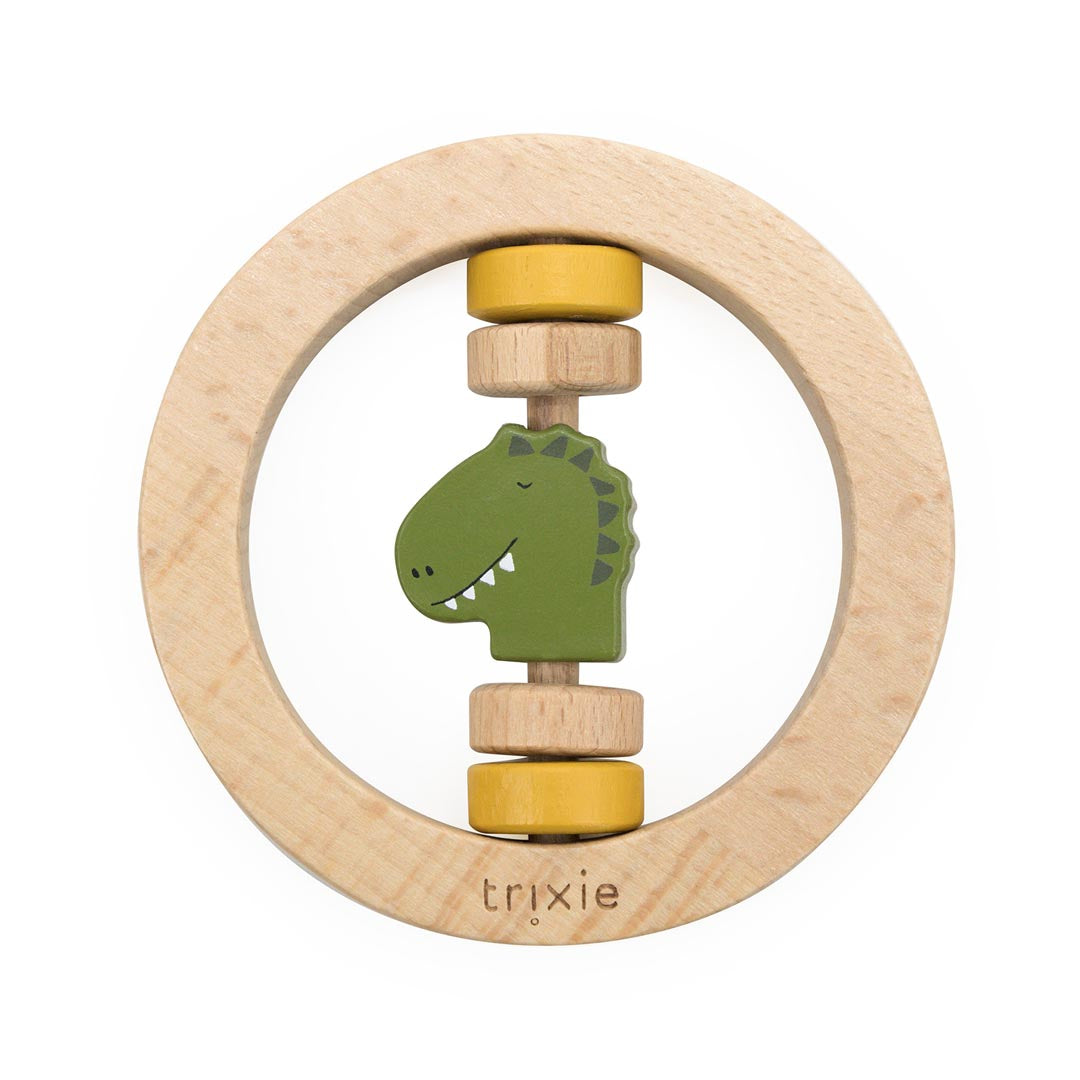 Trixie Wooden Round Rattle - Mr Dino