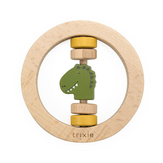 Trixie Wooden Round Rattle - Mr Dino