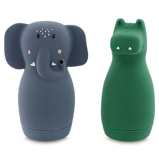 Trixie Bath toy splashing animals - Mrs. Elephant & Mr Crocodile