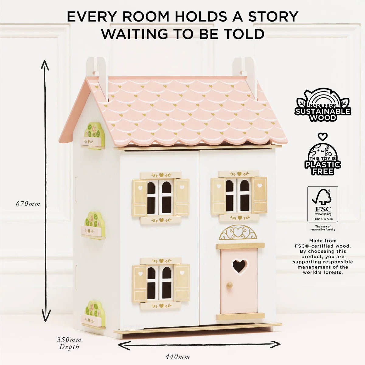 Le Toy Van Rose Heart Dolls House
