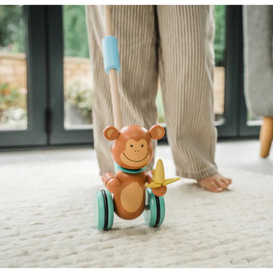 Orange Tree Toys Push Along Monkey