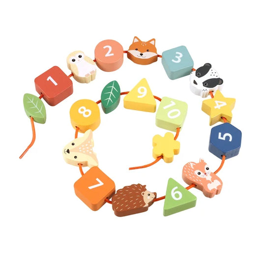 Orange Tree Toys Woodland Animal Threading Toys