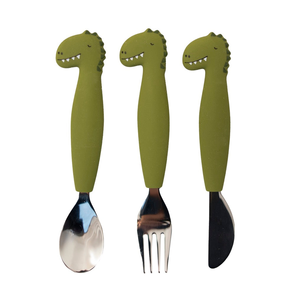 Trixie Silicone Cutlery Set - Mr Dino