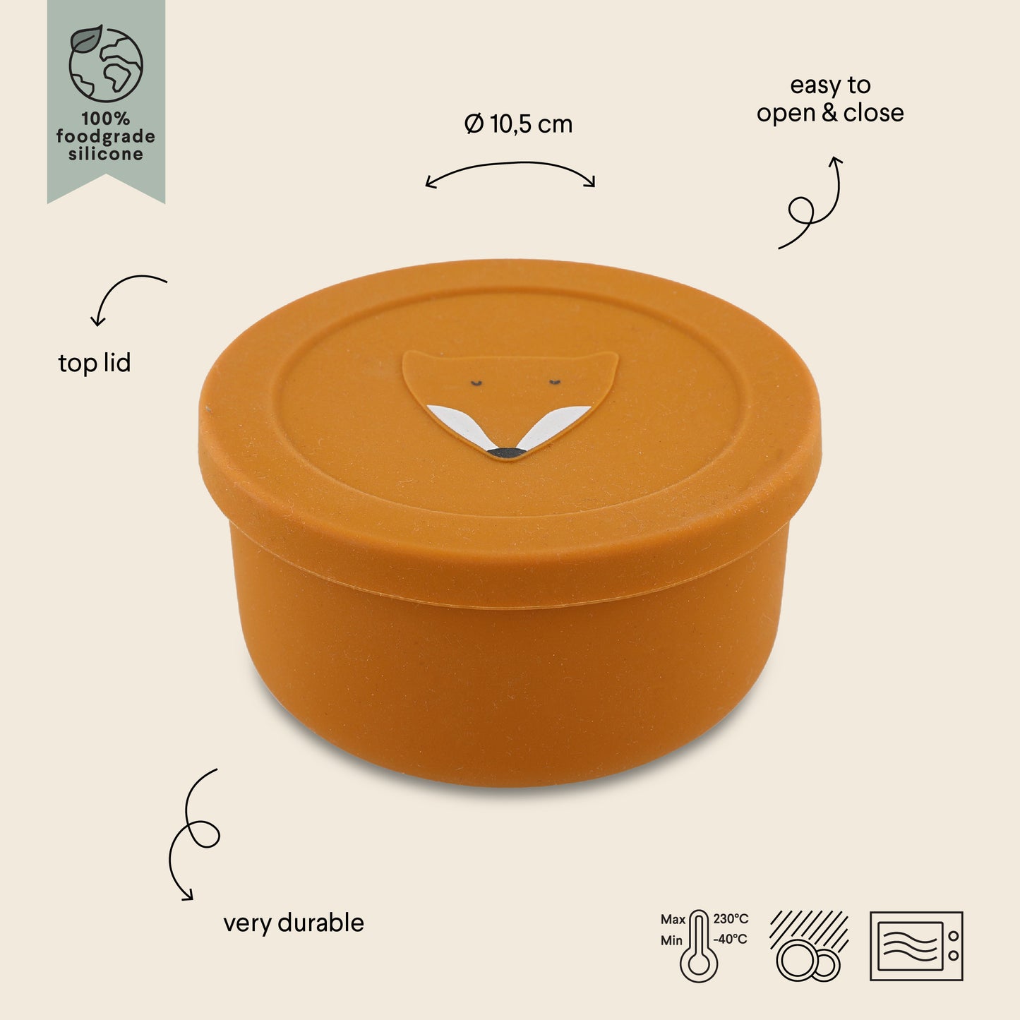Trixie Silicone Snack Pot with Lid - Mr Fox