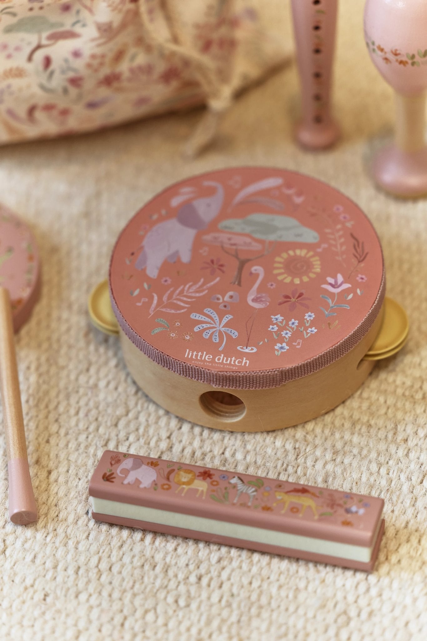 Little Dutch Music Set - Safari Friends Pink
