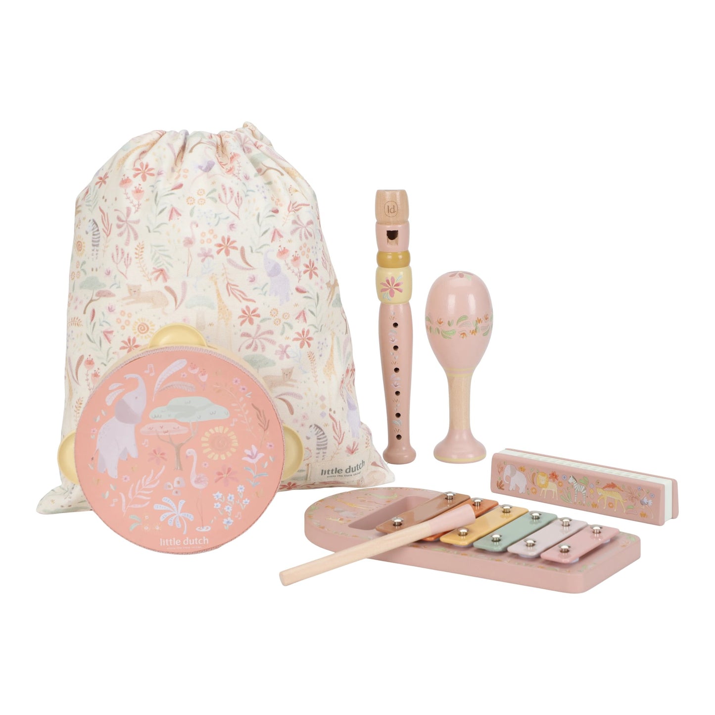 Little Dutch Music Set - Safari Friends Pink