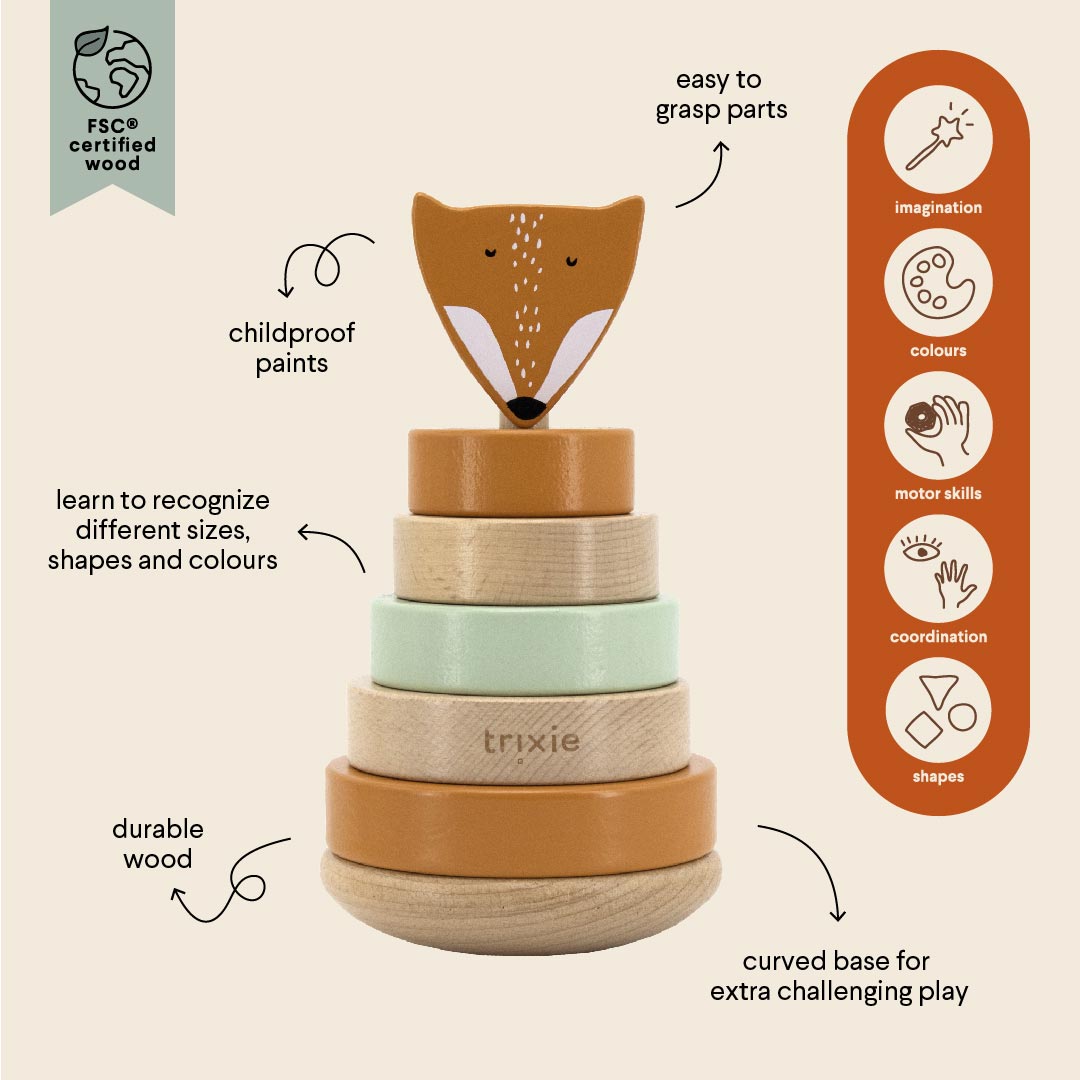 Trixie Wooden Stacking Toy - Mr Fox