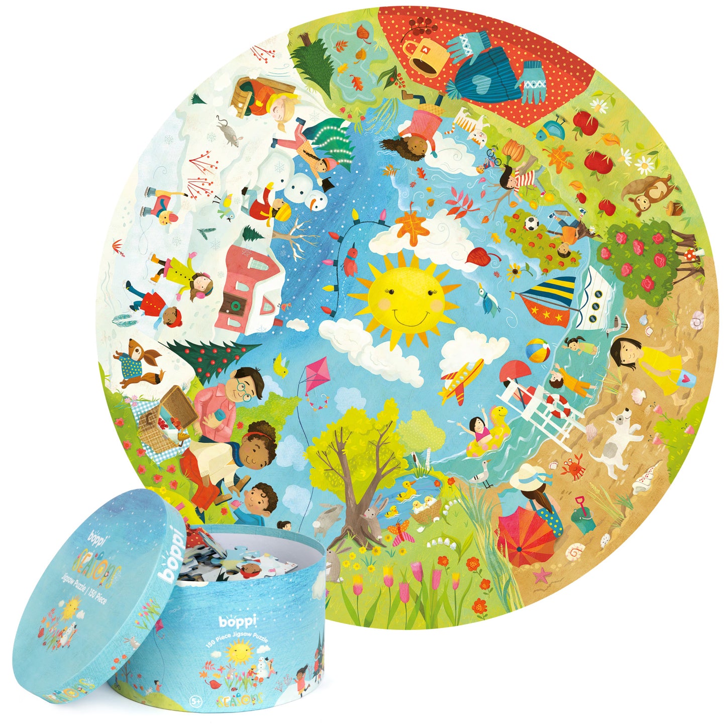 Boppi Round Jigsaw - 150 Pieces - Seasons